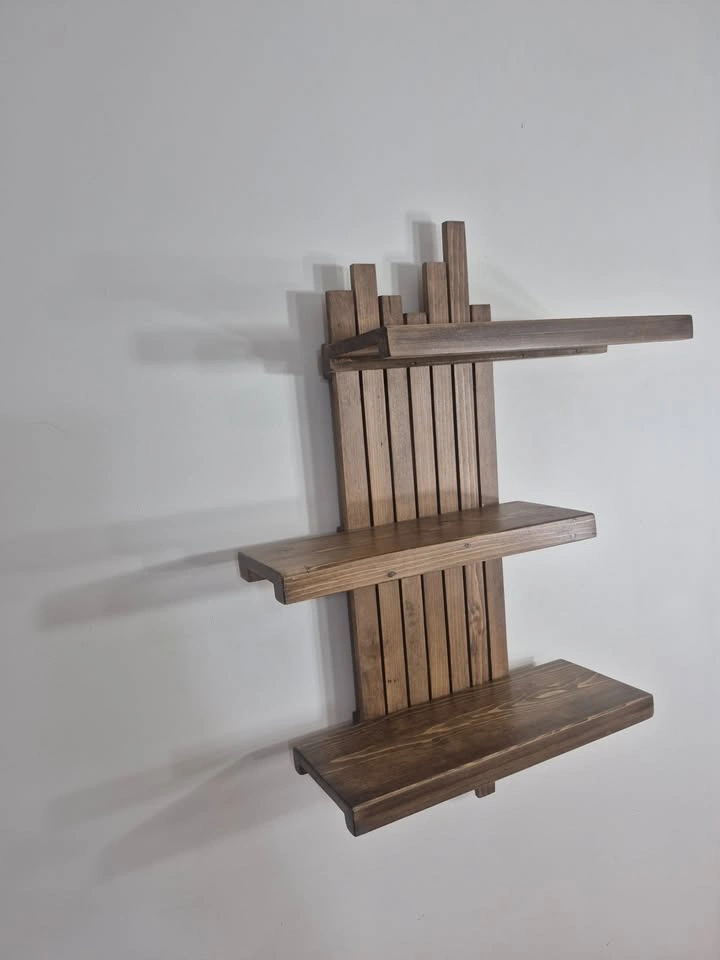 Wall Shelves - Rustic, 3 Tier, Artisan Made, Solidwood - photo 3