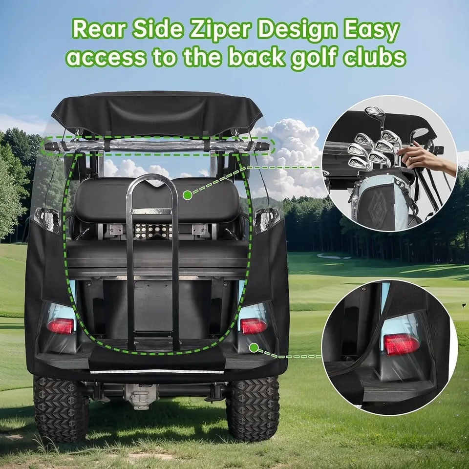4-Passenger Golf Cart Enclosure with Clear Windows image indicator(3)