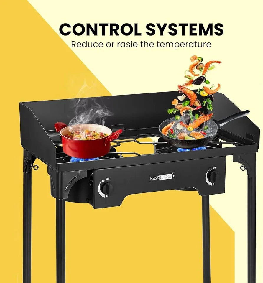 Double Burner Outdoor Propane Stove 150,000 BTU image indicator(3)