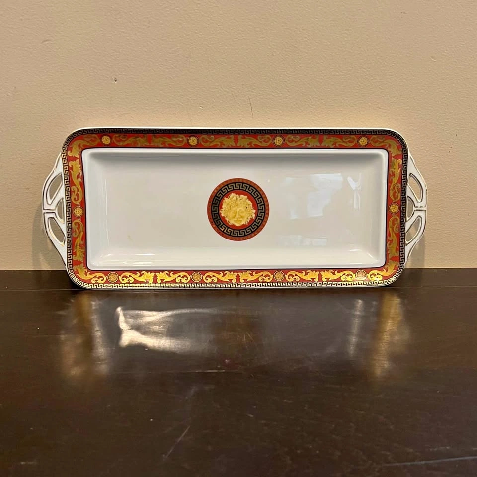 Juno Fine Porcelain By Casa Elite Rectangular Handled Serving Tr