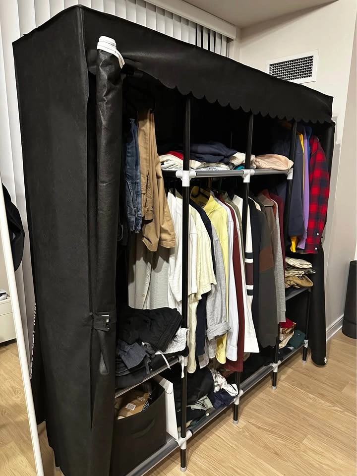 67 Inch Black Portable And Sturdy Wardrobe Closet - photo 2