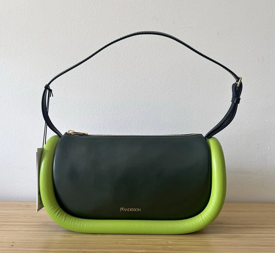 JW Anderson "Bumper" Shoulder Bag, Black & Lime Green, NEW WITH