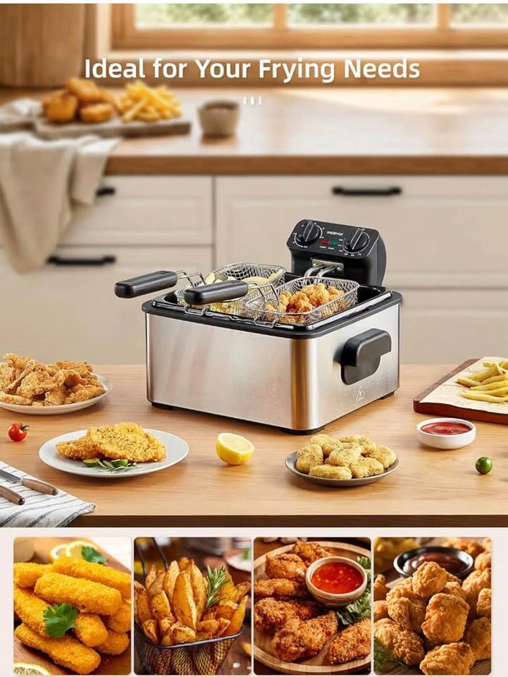 Reemix 4.5L Electric Deep Fryer with 3 Baskets - photo 4
