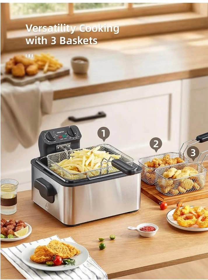 Reemix 4.5L Electric Deep Fryer with 3 Baskets - photo 5