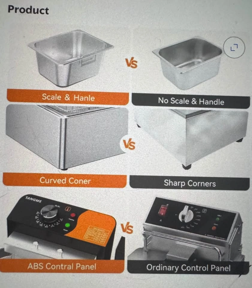 TANGME Commercial Deep Fryer, 3400W Electric Countertop Fryer - photo 4