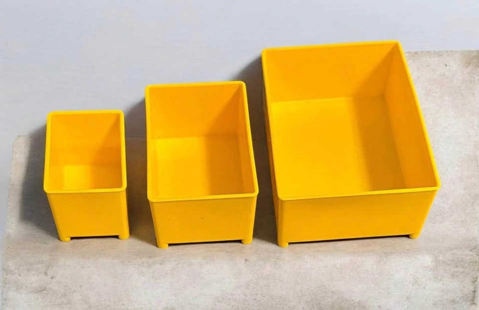 Small Yellow Plastic Organizer Bin Set of 3 - photo 4