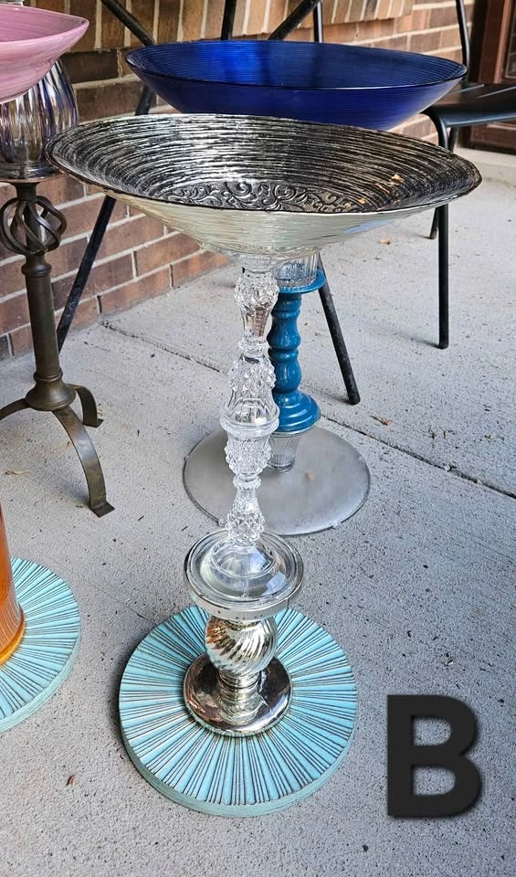Upcycled Glass & Ceramic Bird Baths – One-of-a-Kind Garden Art! - photo 2
