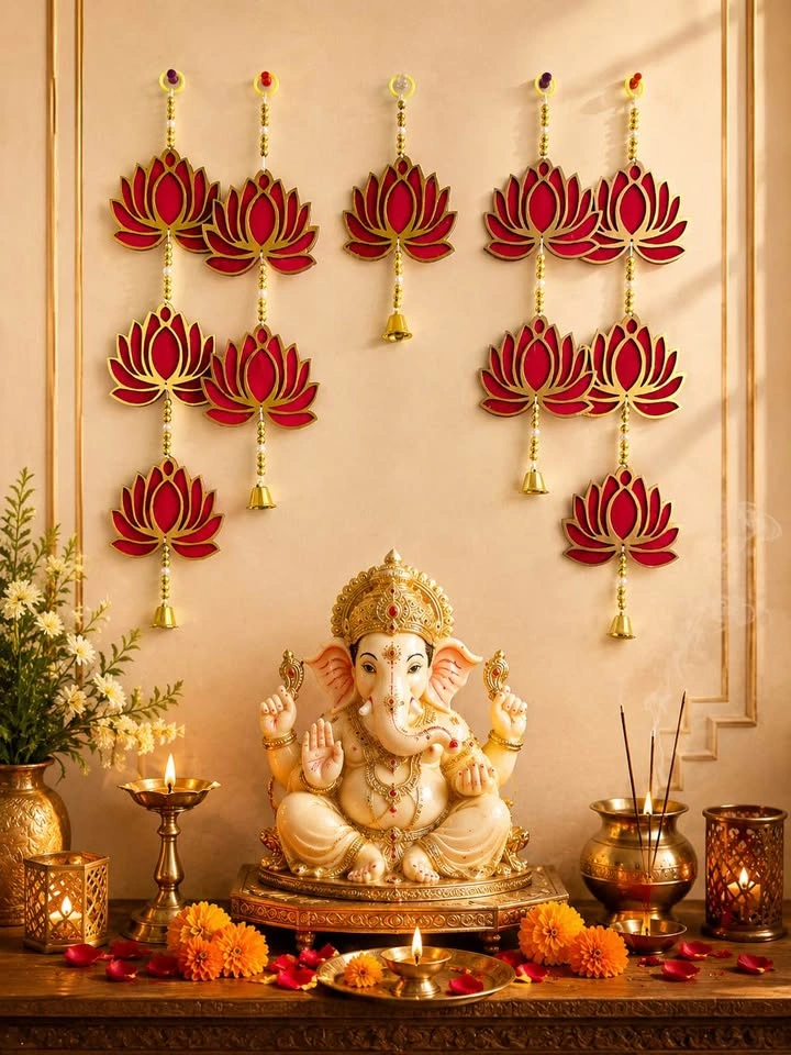 Lotus Flower Wall Hanging Decor Set - photo 3
