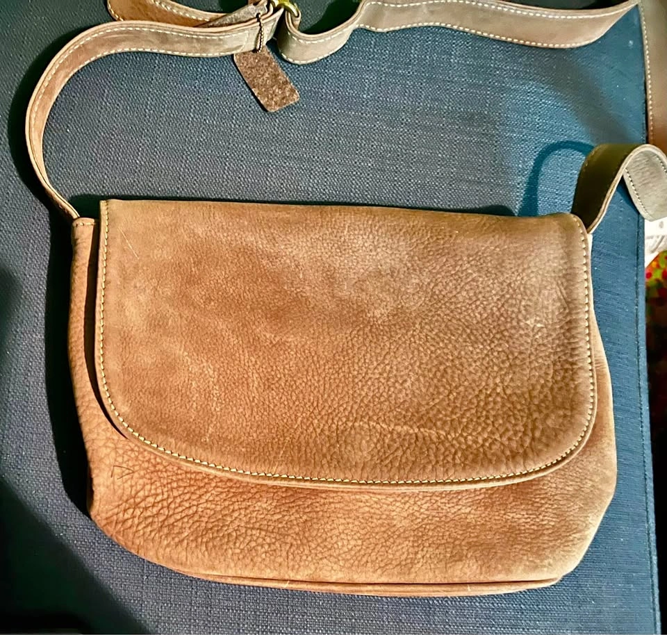 Tan Pebbled Soft Leather Coach Bag