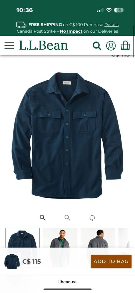 L.L.Bean Chamois Shirt sz M - photo 4