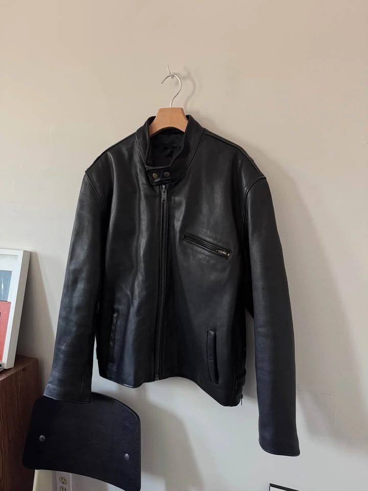 Real Leather Biker Jacket sz XL - photo 2