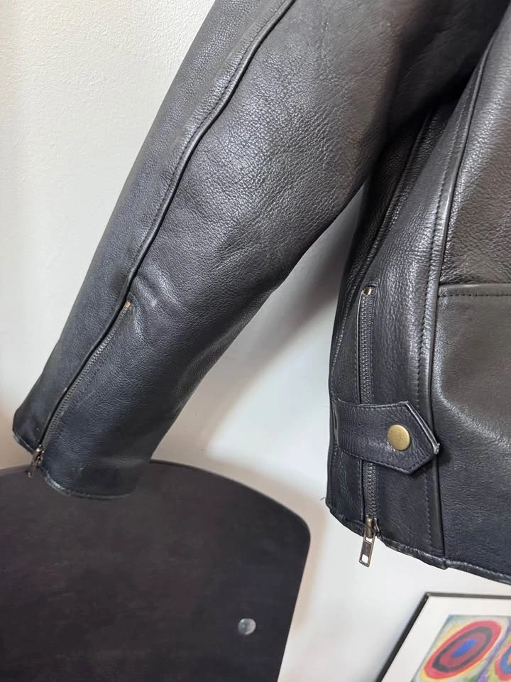 Real Leather Biker Jacket sz XL - photo 4