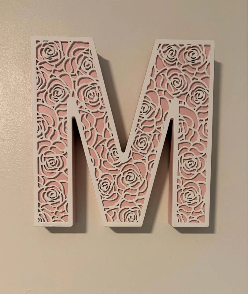 Floral Cutout Decorative Letter M Wall Art - photo 2