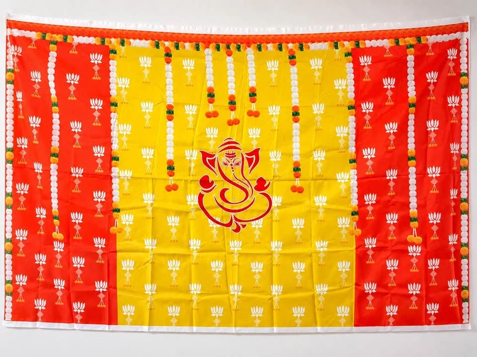 Ganesha Festival Reusable Cloth Decorative Backdrop - photo 4