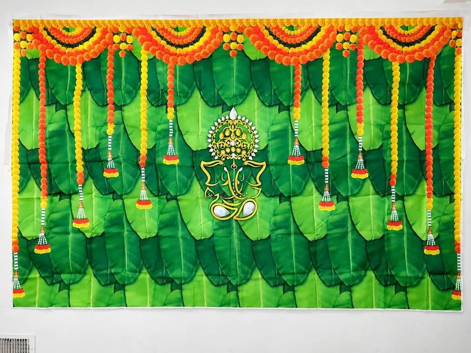 Ganesha Festival Reusable Cloth Decorative Backdrop - photo 5