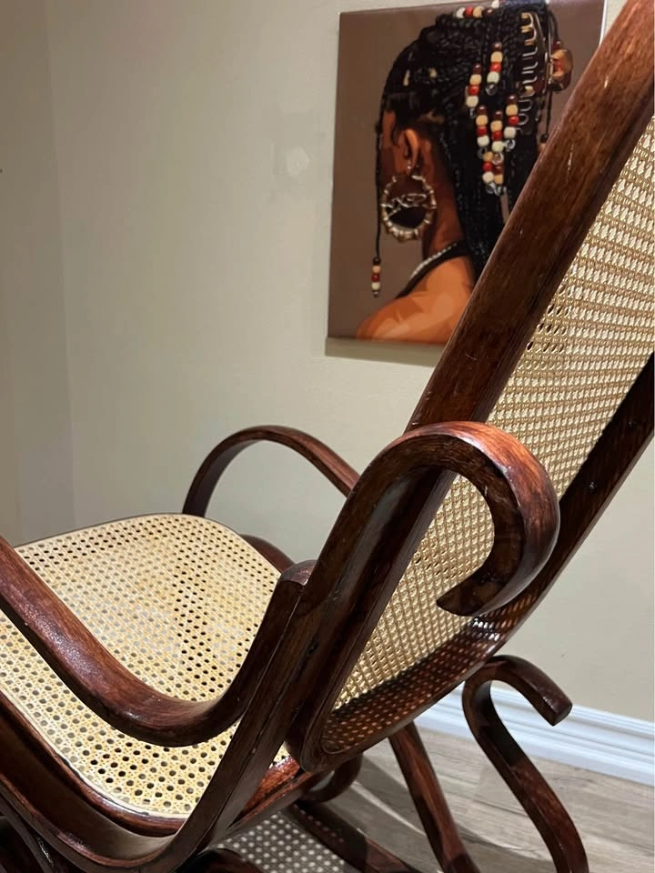 Vintage Thonet-Style Bentwood & Cane Rocking Chair - photo 2