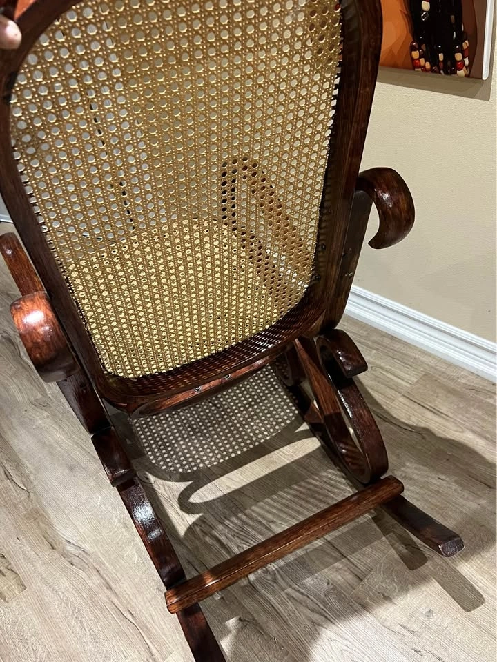 Vintage Thonet-Style Bentwood & Cane Rocking Chair - photo 4