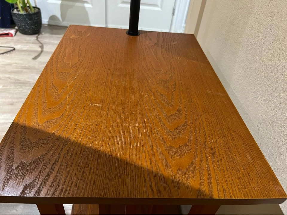 Mission-Style End Table Floor Lamp Combo - 3 Tier - photo 3