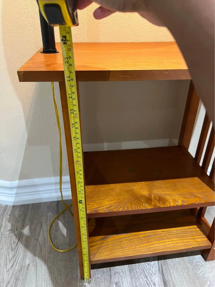 Mission-Style End Table Floor Lamp Combo - 3 Tier - photo 5