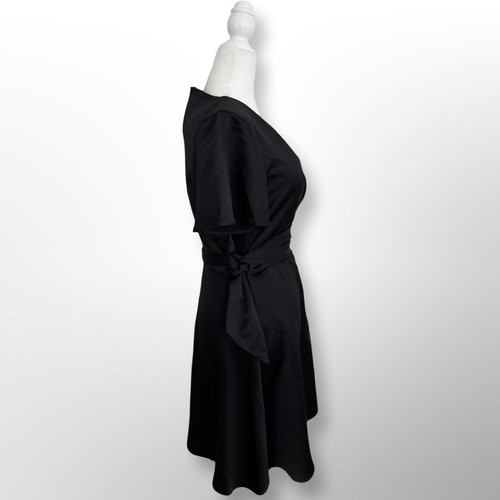 New With Tags! Apricot V-Neck Black Wrap Dress | Size S - photo 2