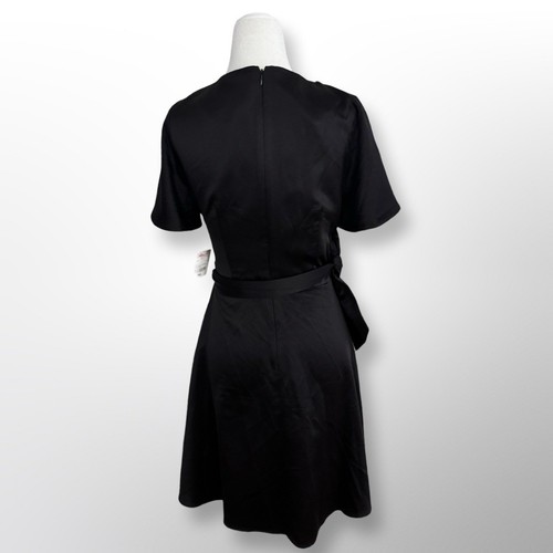 New With Tags! Apricot V-Neck Black Wrap Dress | Size S - photo 3