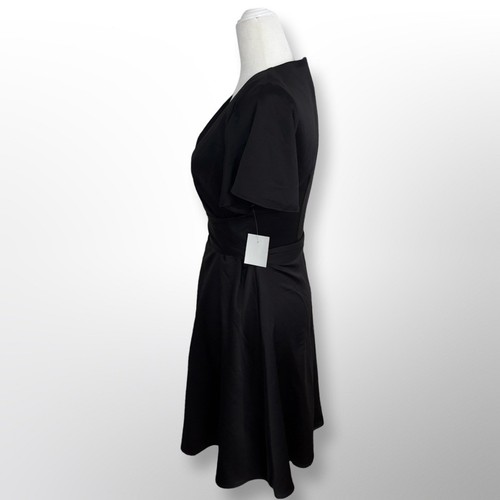 New With Tags! Apricot V-Neck Black Wrap Dress | Size S - photo 4