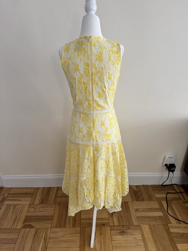 New W/Out Tags! Taylor Yellow Lace Asymmetrical Midi Dress | Siz - photo 5