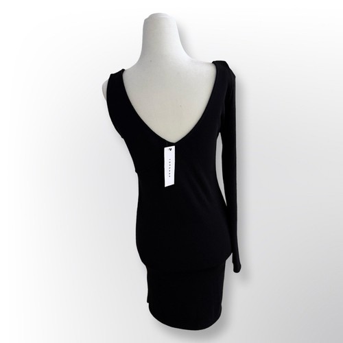New With Tags! Topshop Black One Shoulder V-Neck Bodycon Dress | - photo 3