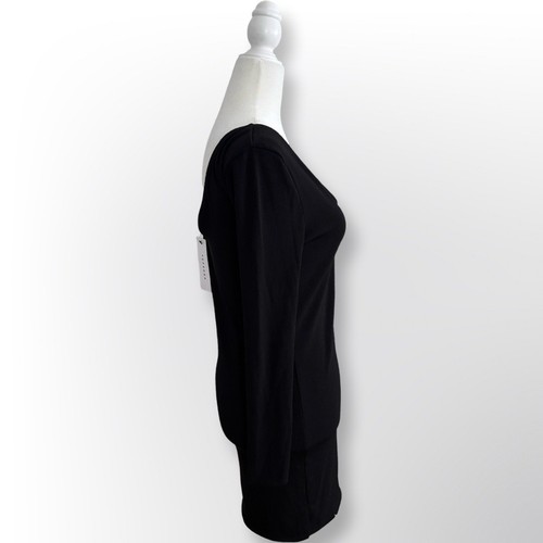 New With Tags! Topshop Black One Shoulder V-Neck Bodycon Dress | - photo 4