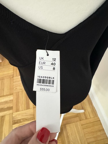 New With Tags! Topshop Black One Shoulder V-Neck Bodycon Dress | - photo 5