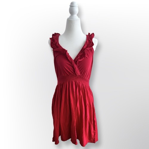 Express Red Ruffled Mini Dress | Size XS