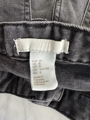 H&M Black Denim Distressed Shorts | Size 8 - photo 4