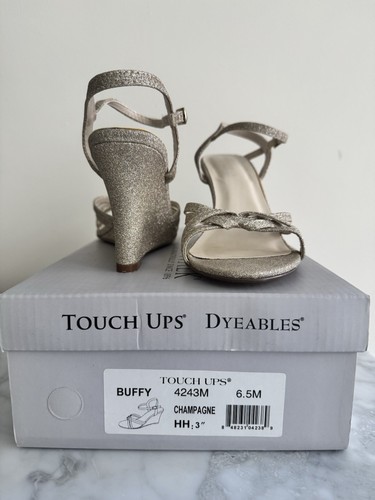 New In Box! Champagne Glitter Wedge Sandals | Size 6.5M - photo 2