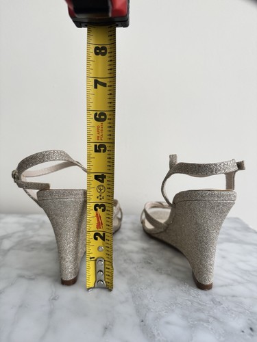 New In Box! Champagne Glitter Wedge Sandals | Size 6.5M - photo 5