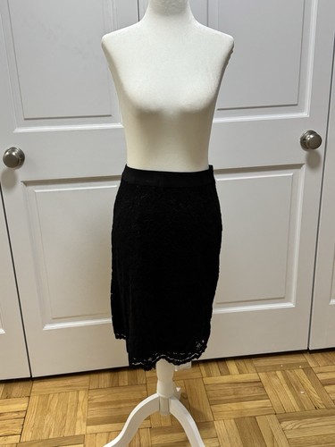New With Tags! Ann Taylor Loft Black Lace Pencil Skirt | Size 2P - photo 2