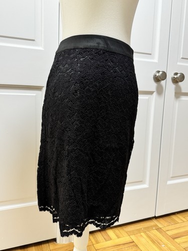 New With Tags! Ann Taylor Loft Black Lace Pencil Skirt | Size 2P - photo 3