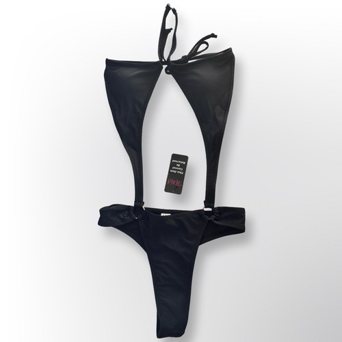 New With Tags! Black Halter O-Ring Thong Swimsuit | Size S - photo 3