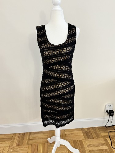Max Studio Black and Beige Lace Dress | Size S - photo 2