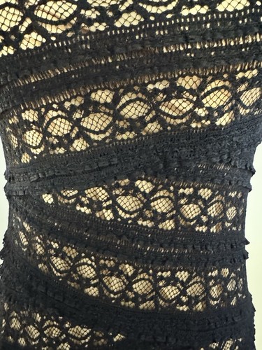 Max Studio Black and Beige Lace Dress | Size S - photo 3