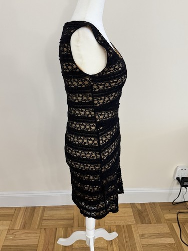 Max Studio Black and Beige Lace Dress | Size S - photo 4