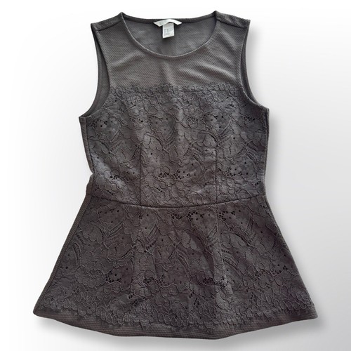 H&M Black Lace Peplum Top | Size XS