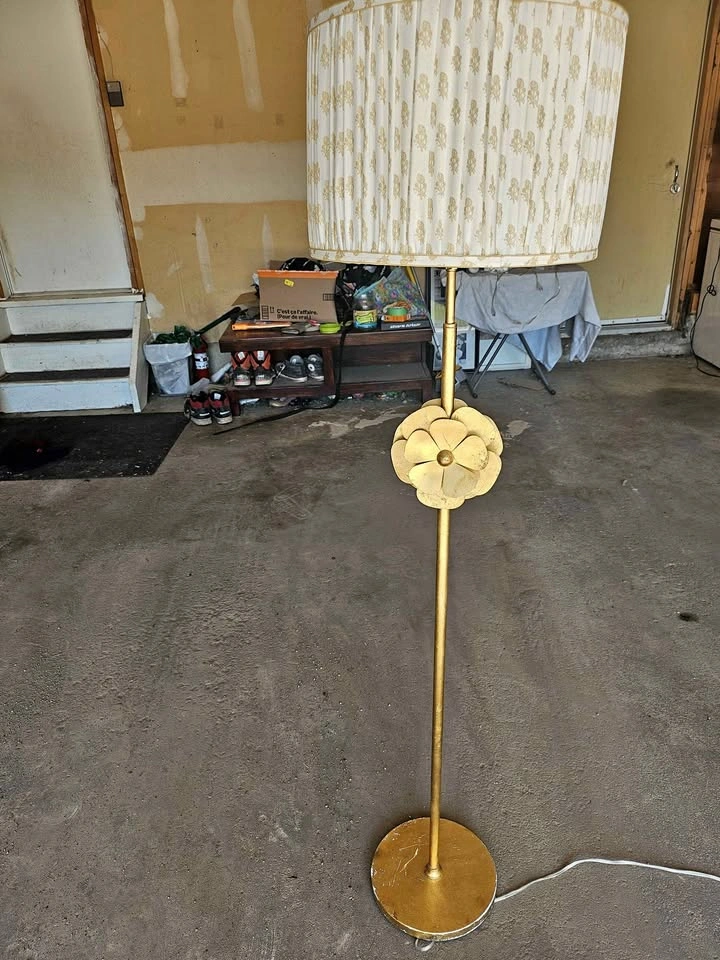 Gold Floral Floor Lamp