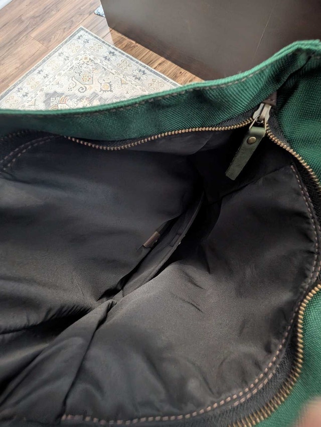 Canvas and Leather Roll-Top Laptop Backpack - photo 5