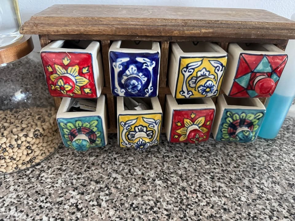 Hand-Painted Ceramic Spice Chest - photo 2