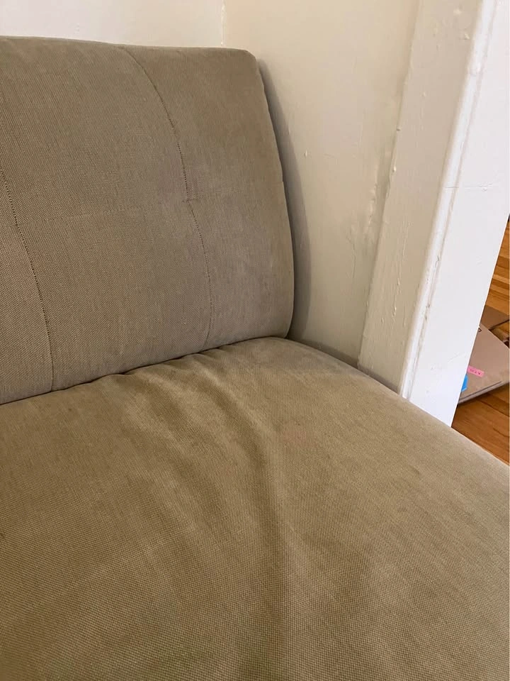 Sage Green Crate & Barrel Couch and Ottoman - photo 2
