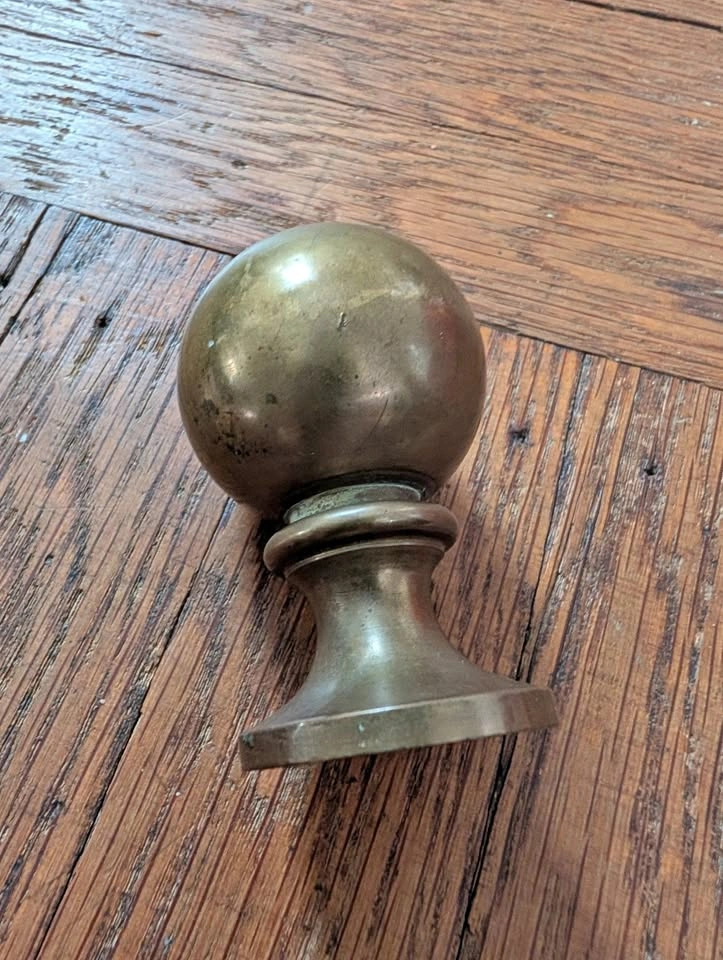 Vintage Solid Brass Ball Finial
