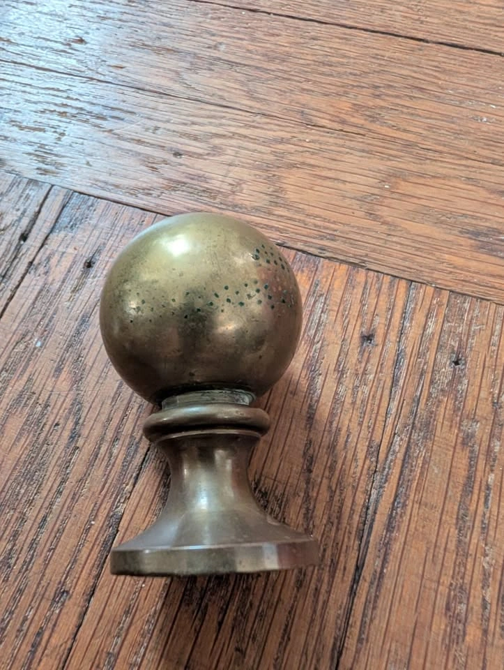 Vintage Solid Brass Ball Finial - photo 2