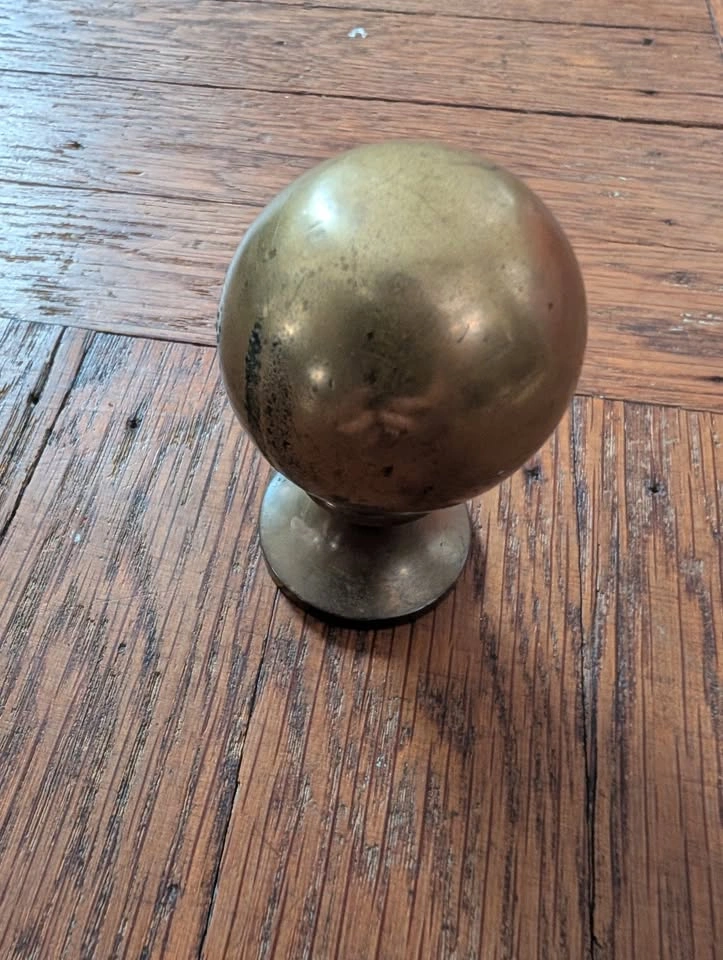 Vintage Solid Brass Ball Finial - photo 3