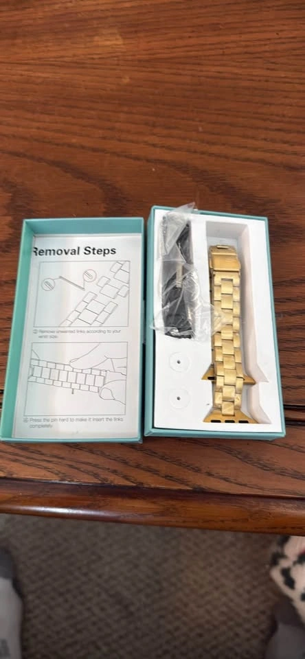 Gold Stainless Steel Link Bracelet for Apple Watch - photo 2