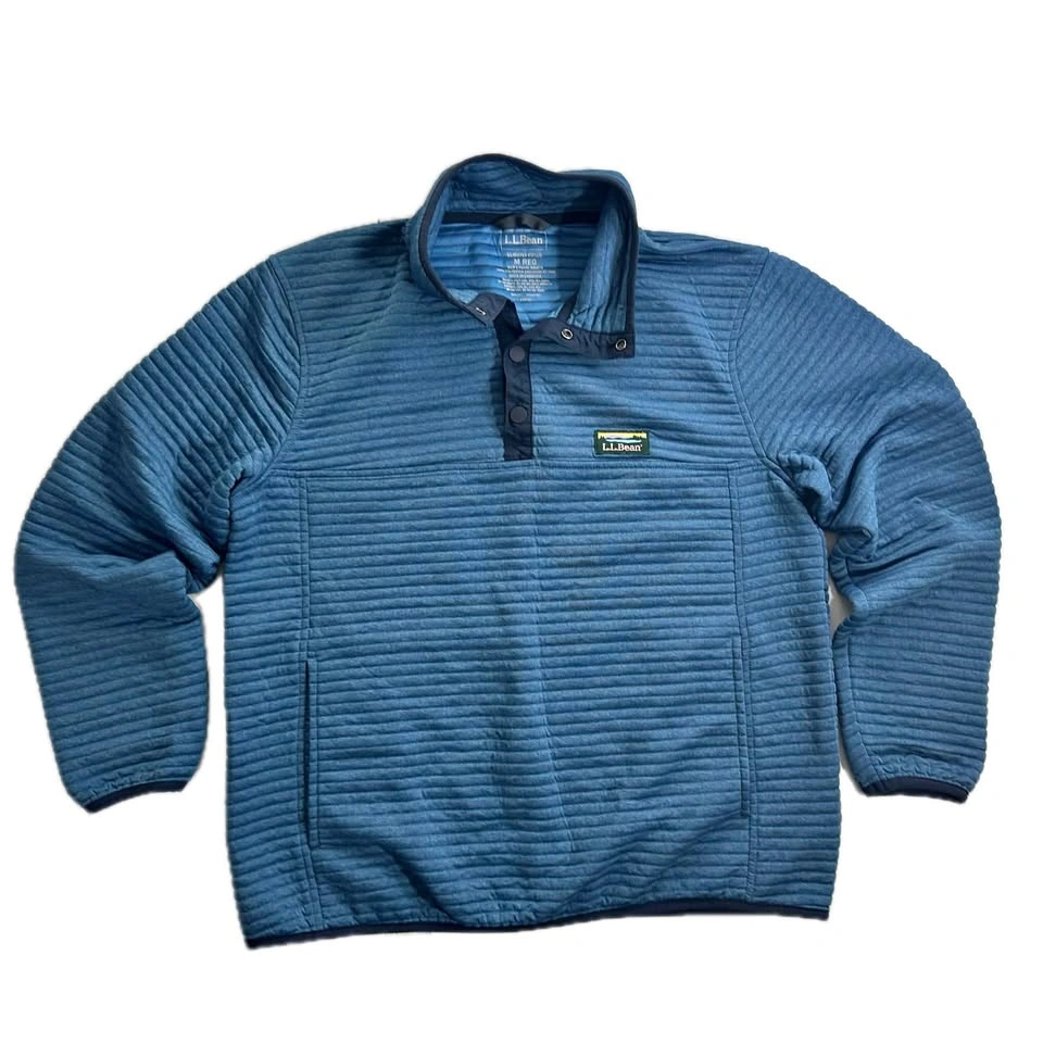 LL Bean Mens Medium Airlight 1/4 Snap Pullover